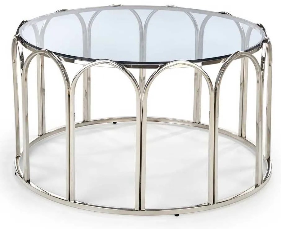Măsuță de cafea Dawson, transparent / argint