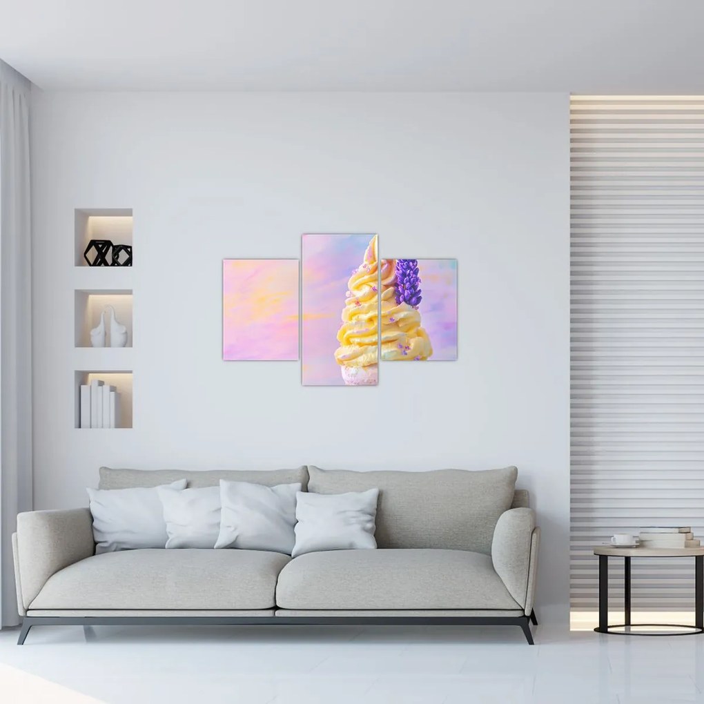 Tablou - Înghețată cu lavandă (90x60 cm)