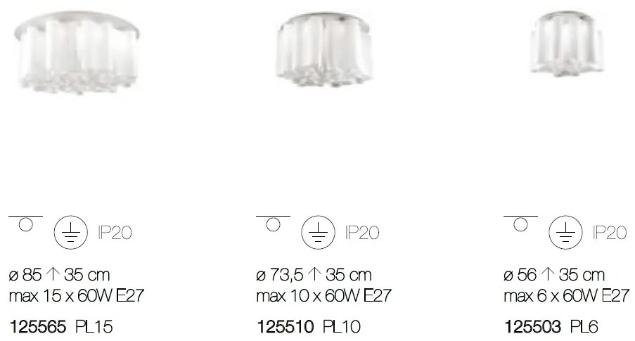 Plafoniera moderna design lux diametru 73,5cm, COMPO PL10 BIANCO 125510