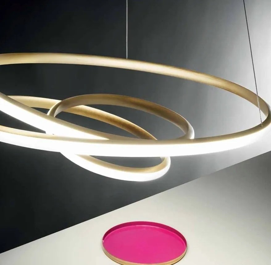 Lustra LED design modern Diva 85cm, auriu, alb sau titan