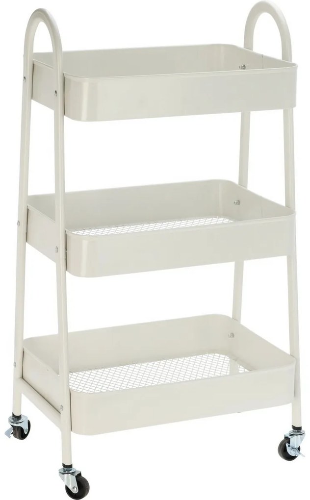 Storage Solutions Cărucior metalic de bucătărie cu3 rafturi 44 x 31,5 x 79,5 cm, alb