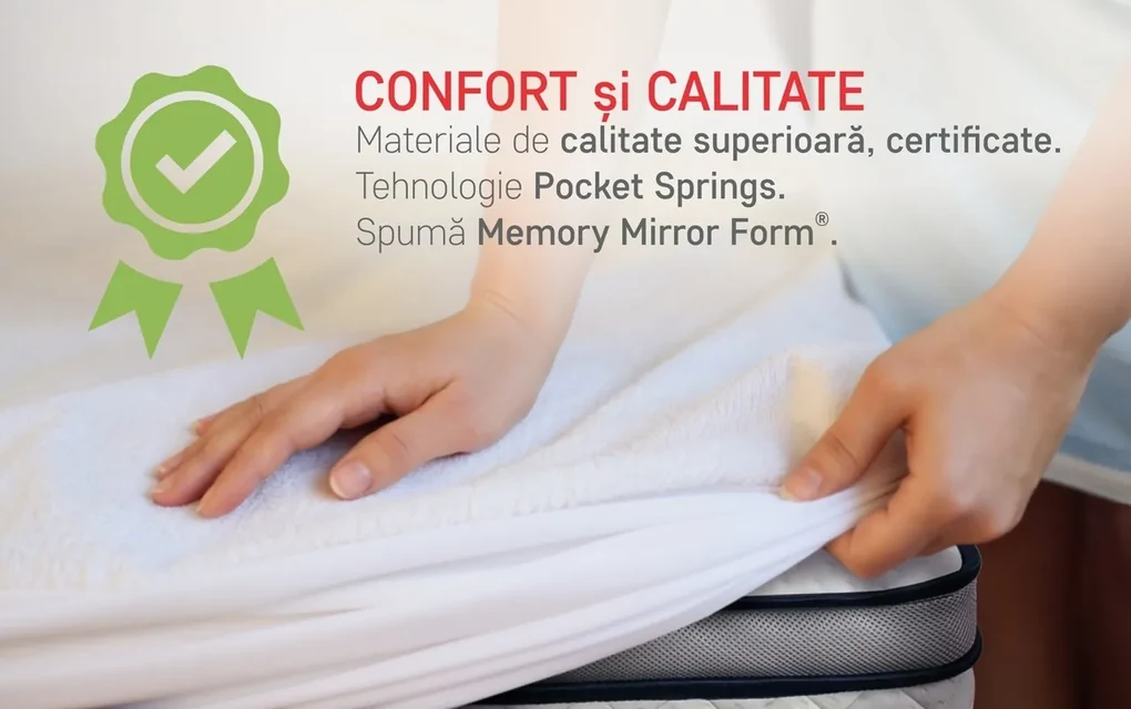 Saltea Endurance Pocket Memory 7 Zone de Confort, H 30 cm, 180x200 cm