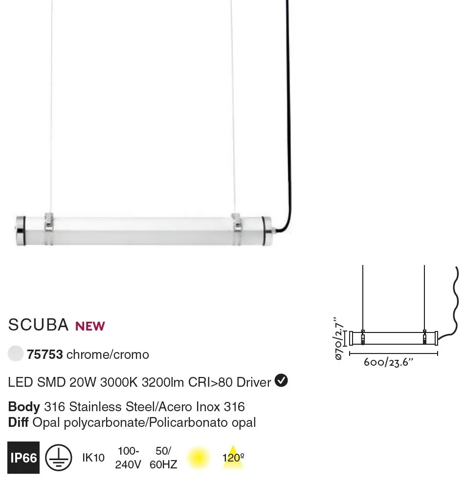 Lampa LED tavan de iluminat exterior SCUBA 20W