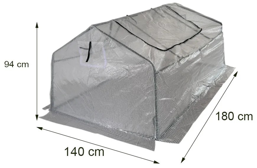 Folie pentru pat germinativ 180x140x94 cm albă