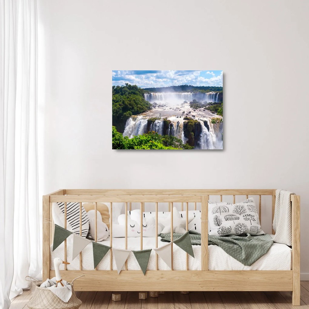 Tablou pe sticlă cu cascadele Iguass (70x50 cm)