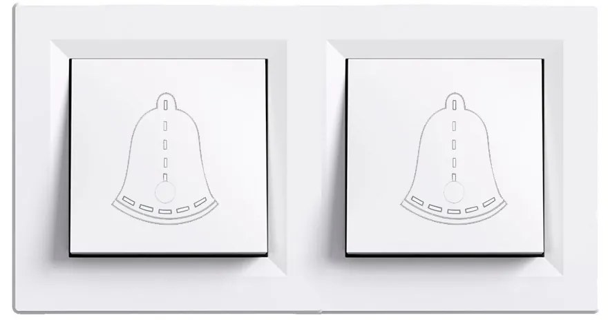 Întrerupător cu clopot dublu Nova 101N cu cadru alb