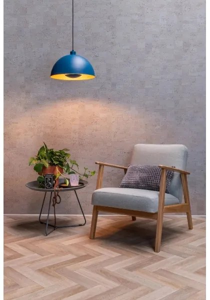 Lustră pe cablu SIEMON 1xE27/40W/230V albastră Lucide 45496/01/35