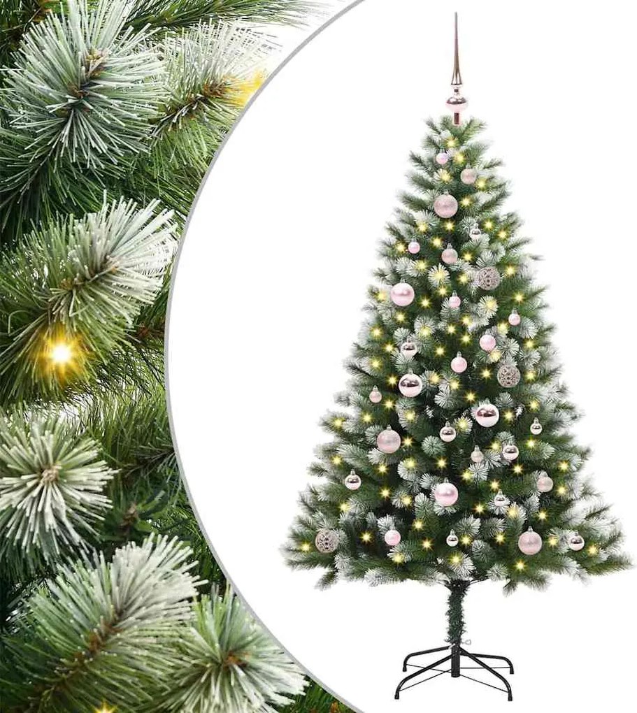 vidaXL Brad de Crăciun artificial cu articulații și zăpadă înghețată