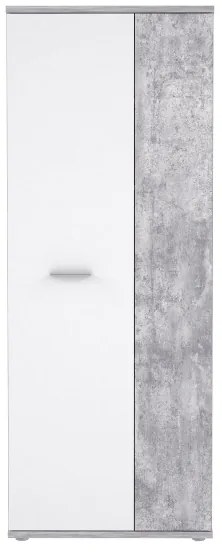 Comodă/pantofar SIMO, alb/gri beton