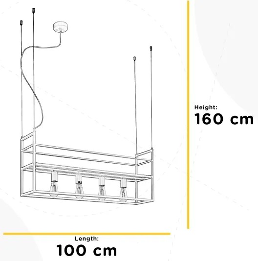 Lustră pe cablu ONLI JEFFER 4xE27/22W/230V alb