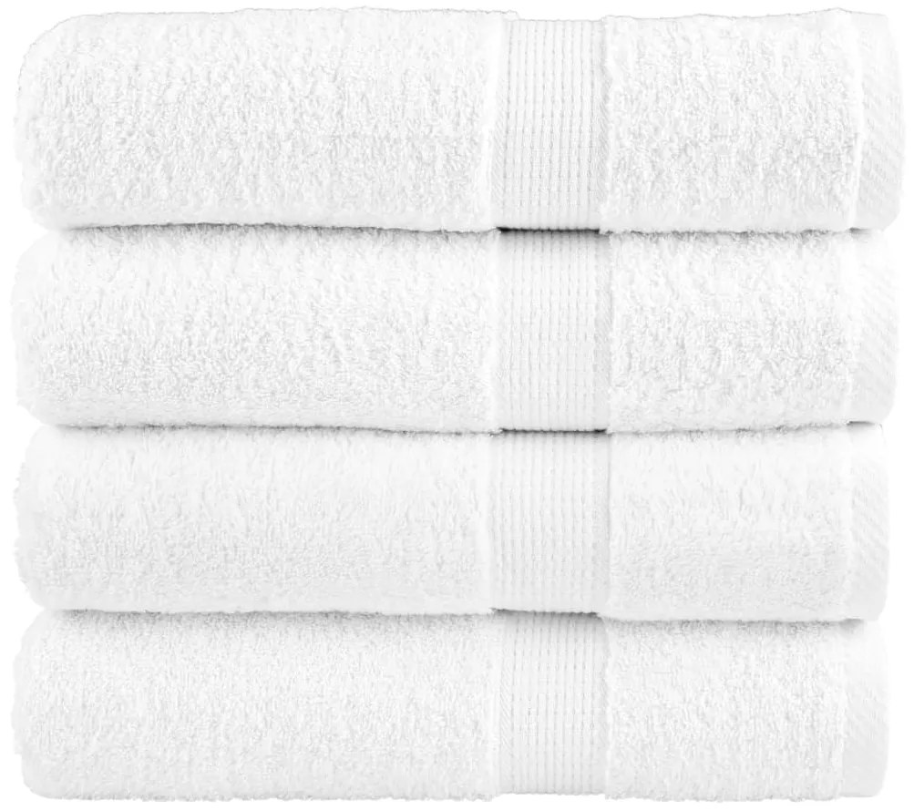 vidaXL Prosoape de duș premium SOLUND 4 buc alb 70x140cm 600 gsm