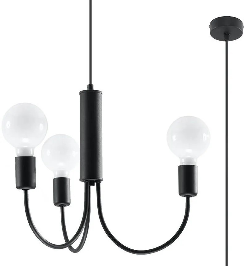 Sollux Lighting Piccolo lampă suspendată 3x60 W negru SL.0856