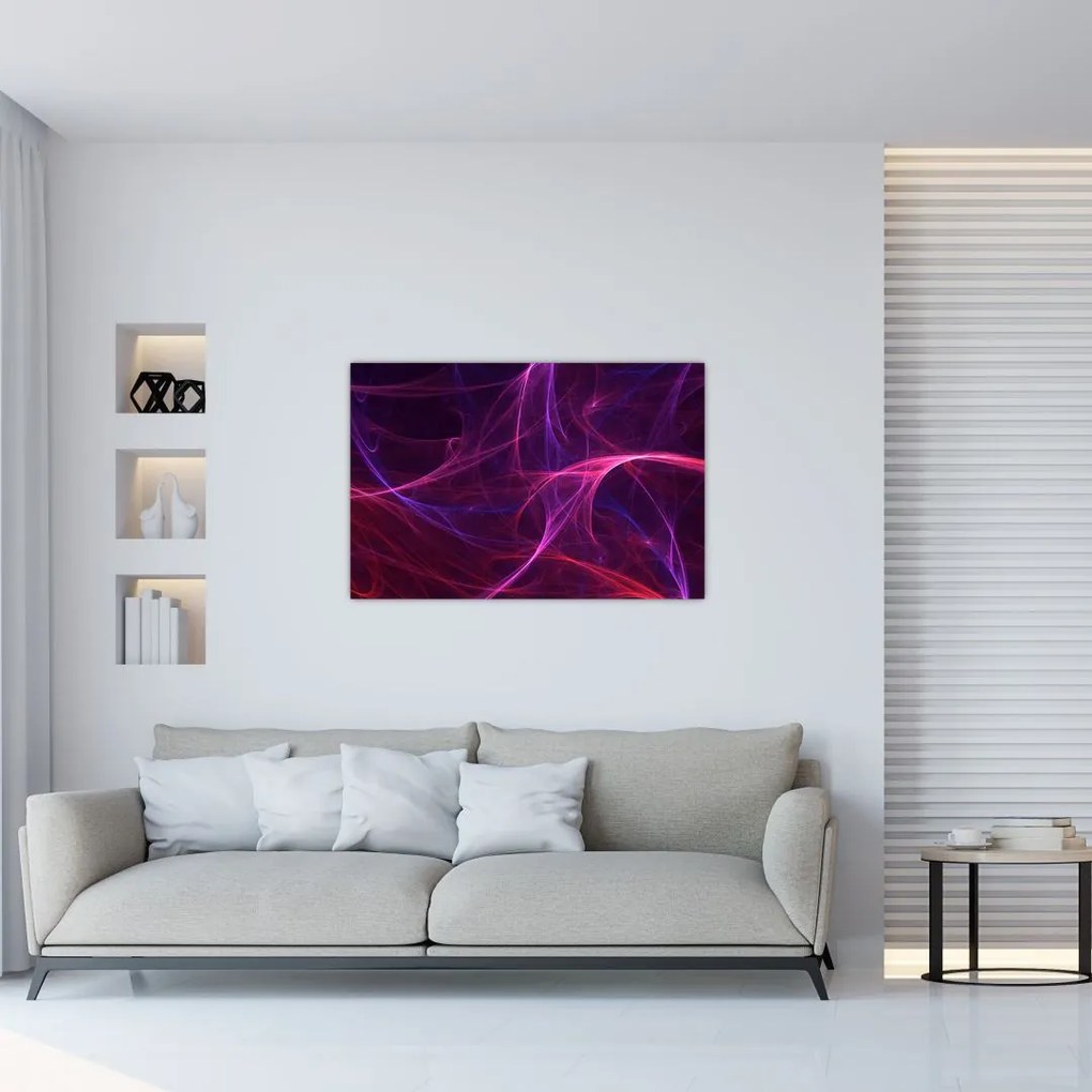 Tabloul abstract cu linii curbe (90x60 cm)