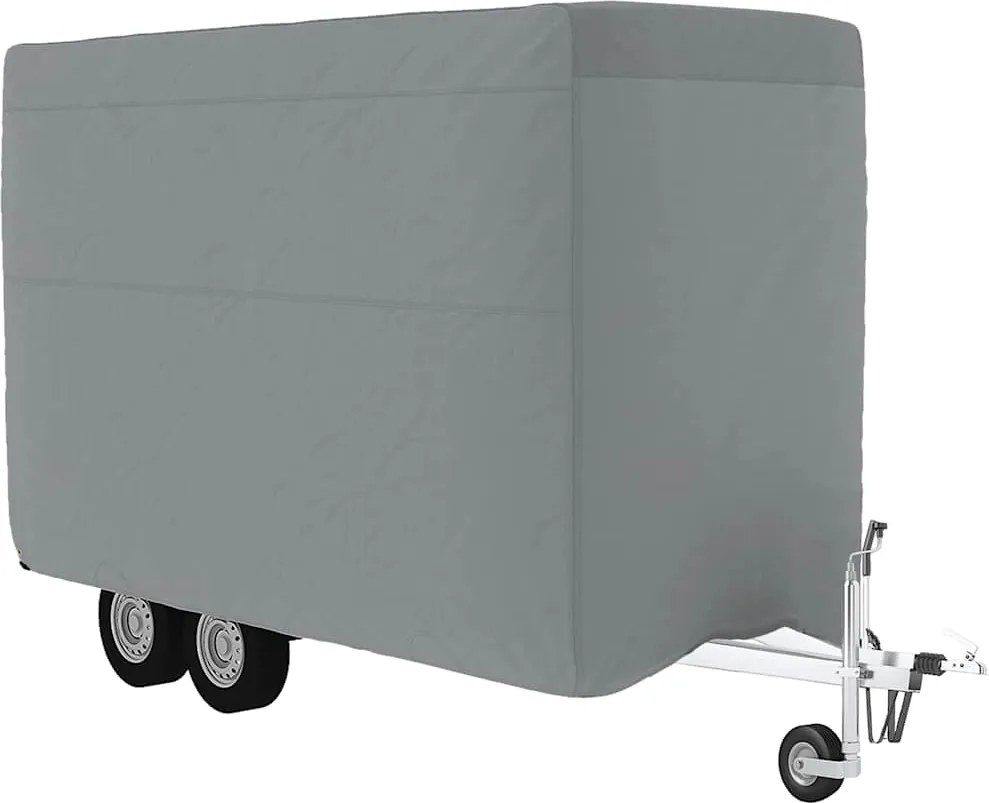 vidaXL Husă remorcă pentru cai gri 376x168x240 cm țesătură nețesă