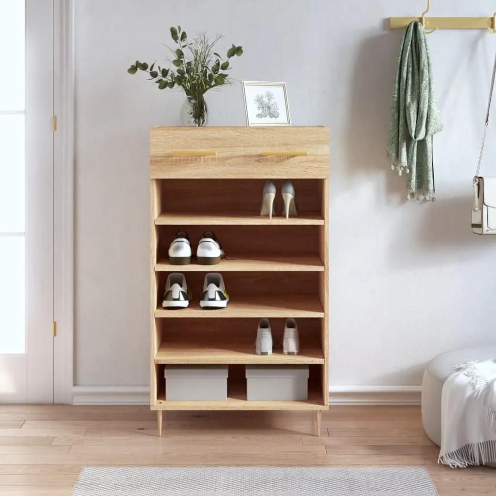 vidaXL Pantofar, stejar sonoma, 60x35x105 cm, lemn compozit