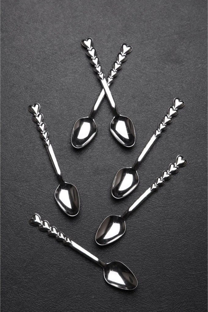 Set 6 linguri W-6, crom, otel, 11 cm
