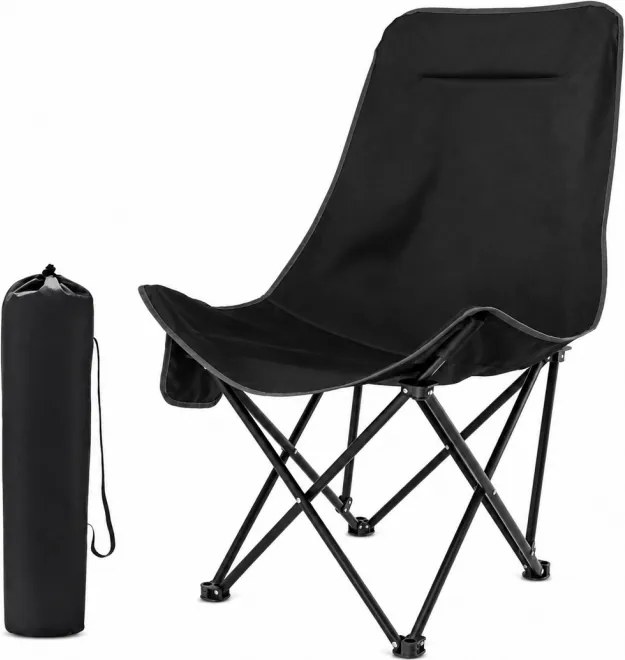 Scaun camping pliabil TERVO, neagra