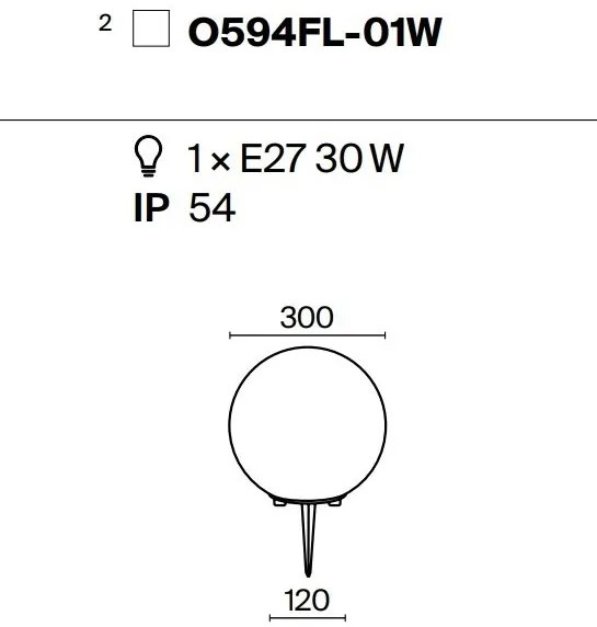 Corp de iluminat ambiental exterior IP54 Erda diametru 30cm