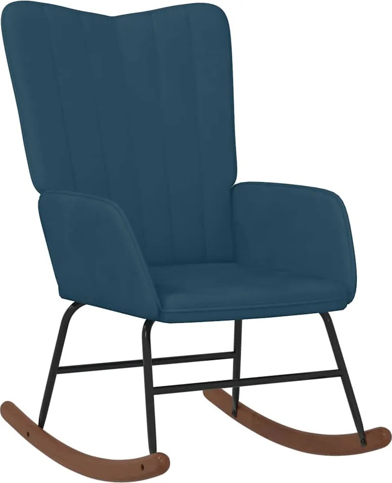 vidaXL Scaun balansoar, albastru, catifea