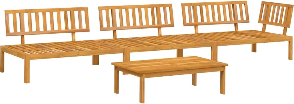 vidaXL Set canapea grădină din paleți, 4 piese, lemn masiv de acacia