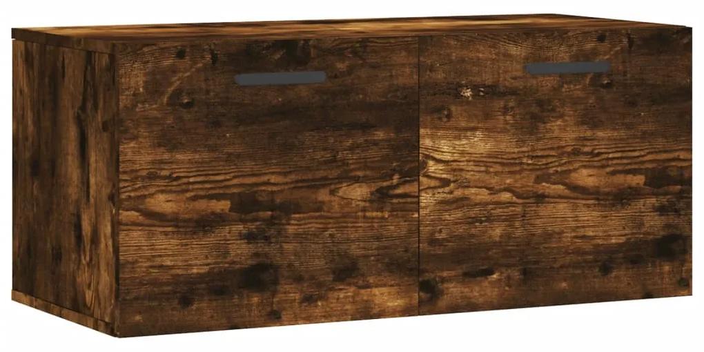 830089 vidaXL Dulap de perete, stejar fumuriu, 80x36,5x35 cm, lemn compozit