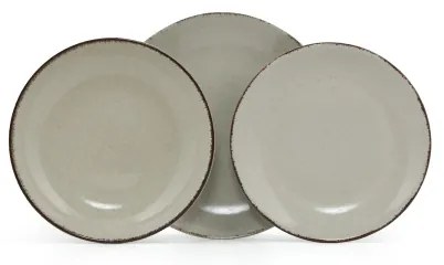 Set de masă, 18 piese, verde/porțelan