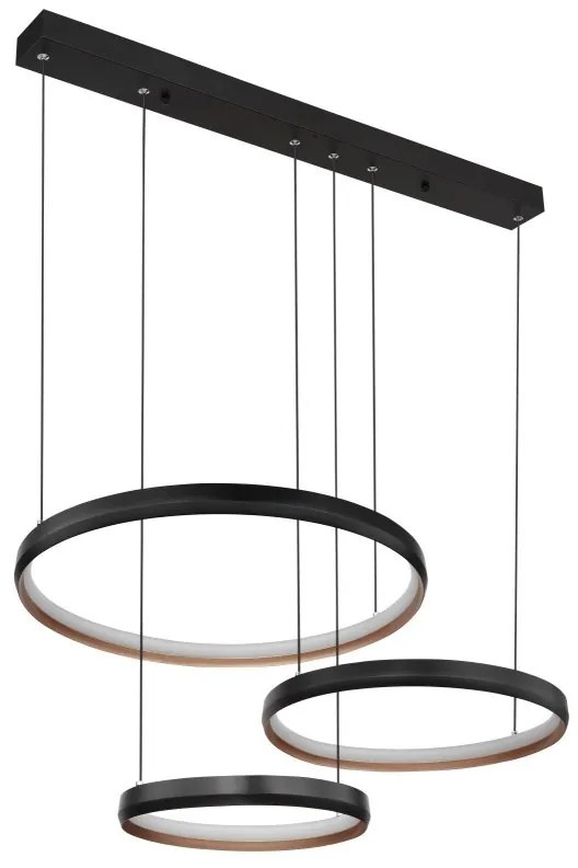 Lustra LED suspendata cu telecomanda design modern Halli negru, auriu