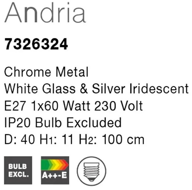 Lustra, Pendul design clasic Andria 40cm NVL-7326324