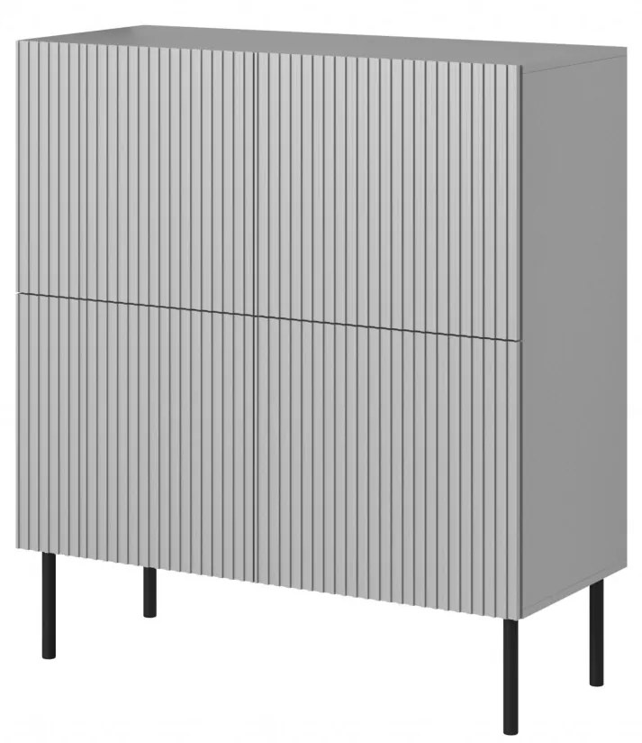 Comoda Asensio KM-2 gri deschis/negru L100 cm