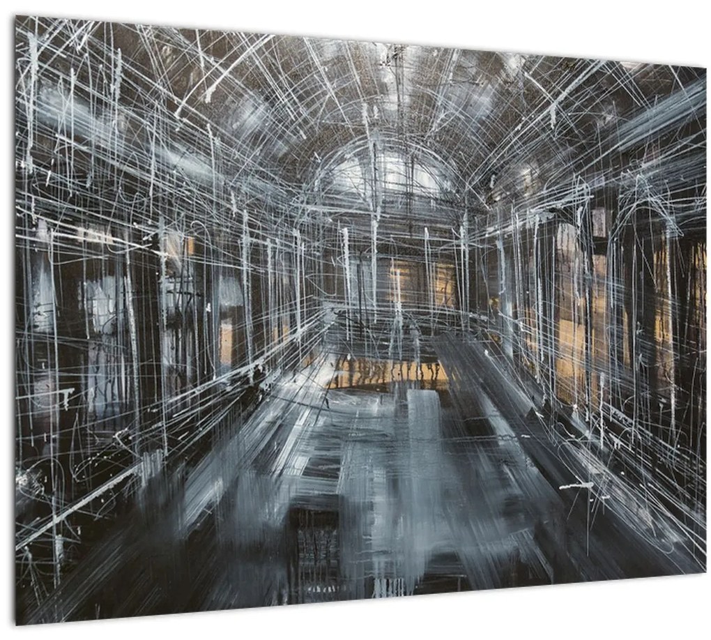 Tablou cu u interiorul clădirii vechi (70x50 cm)