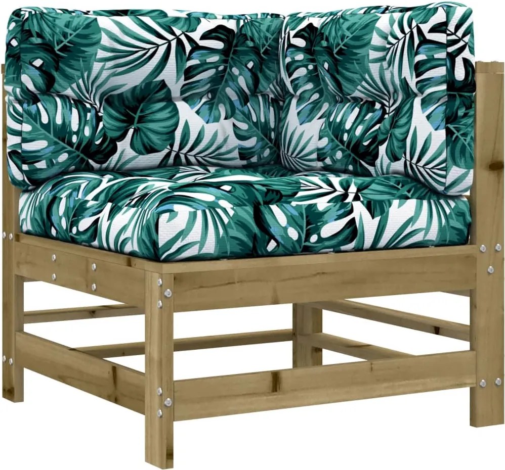 vidaXL Canapea colțar cu perne, lemn de pin tratat