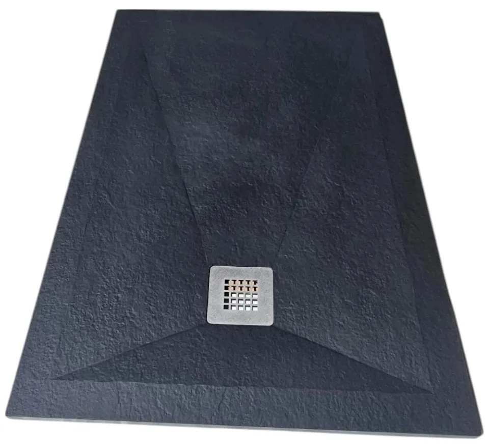 Cadita Dus Rectangulara HouseXL StoneCore Premium 120x80 cm / 140x80 cm, Compozit Granit, Sifon Metalic Inclus (Culoare: Alb, Dimensiune: 140x80 cm)