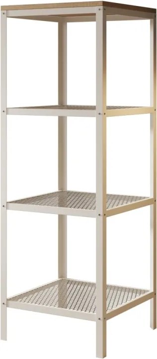 Raft metalic pentru carti, 40x113.4x40 cm, Reli, ADRK Furniture (Culoare: Alb / Natural)