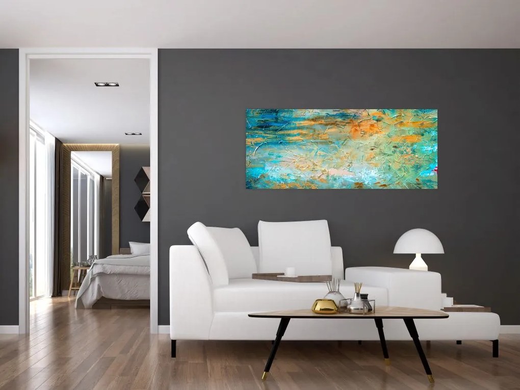 Tablou - Abstract albastru (120x50 cm)
