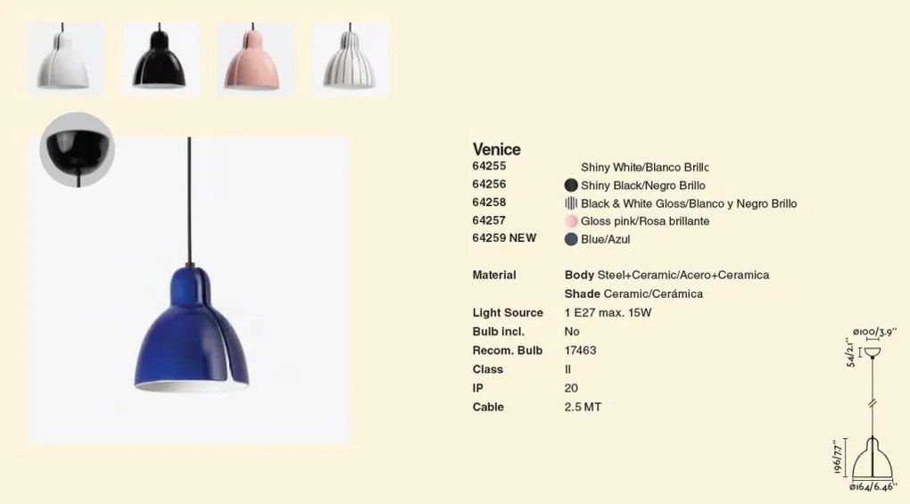 Pendul ceramic design decorativ VENICE White