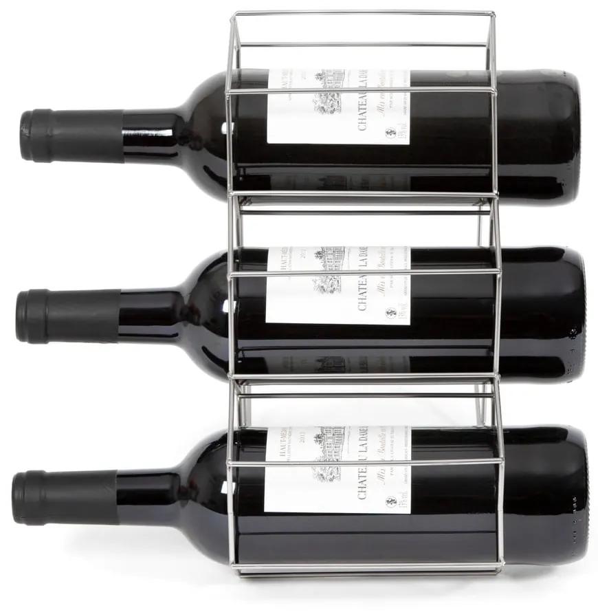Suport metalic pentru sticle de vin Compactor, gri