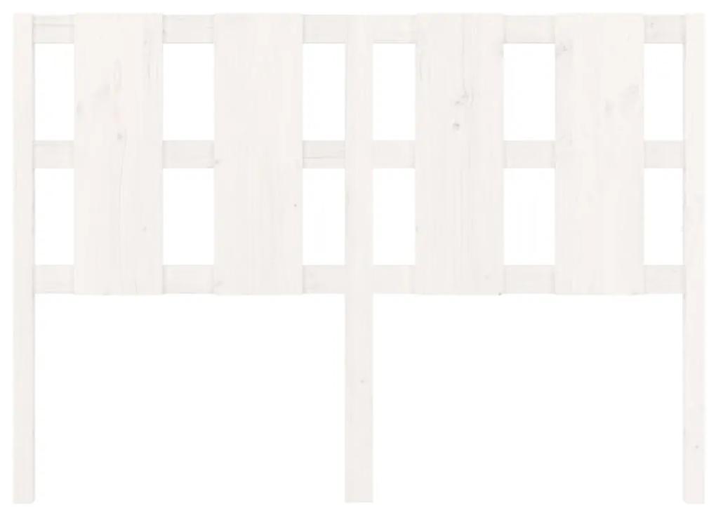 Tablie de pat, alb, 125,5x4x100 cm, lemn masiv de pin 1, Alb, 125.5 x 4 x 100 cm