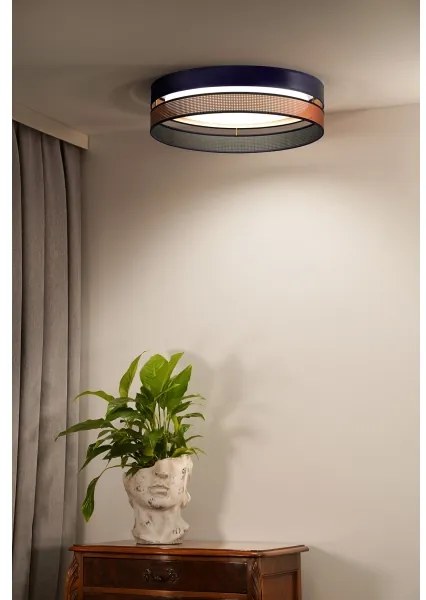 Duolla-Plafonieră LED ROLLER DUO SHINY LED/24W/230V d. 45 cm albastru/cupru