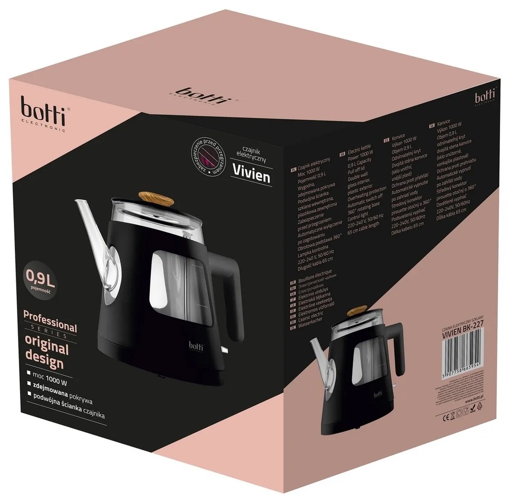 Botti Ceainic din sticlă Vivien 0,9 l