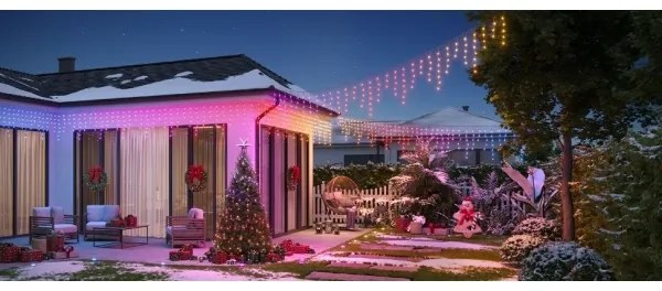 Instalație LED RGBIC de exterior Govee Smart țurțuri 10m Wi-Fi Matter IP65