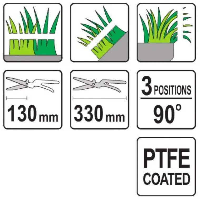 Foarfece de iarbă 330 mm 3 poziții (90 °)
