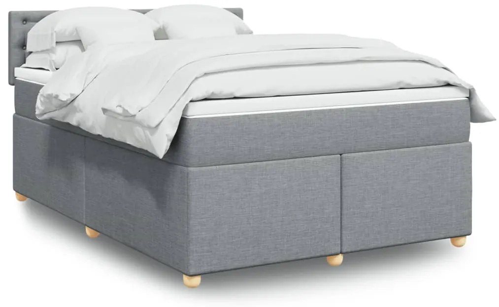 vidaXL Pat continental, gri deschis, 140x200 cm, material textil