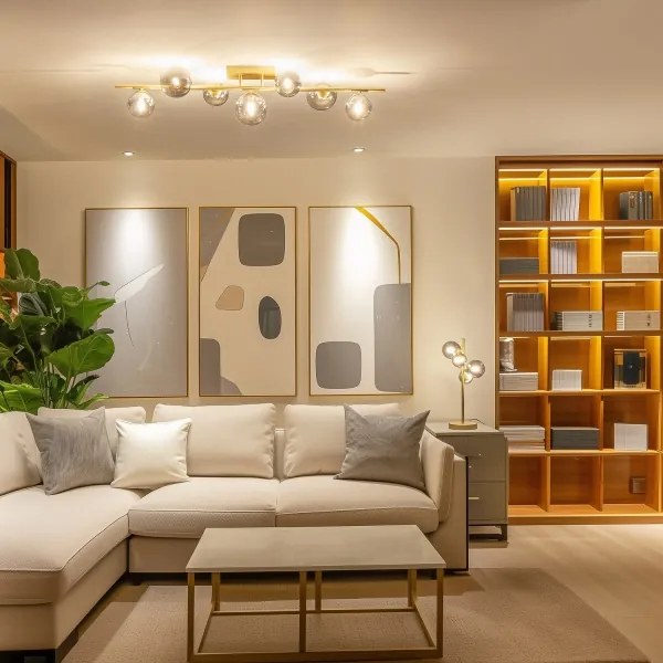 Lustră LED aplicată Brilagi MILLA 7xG9/3W/230V auriu/fumuriu