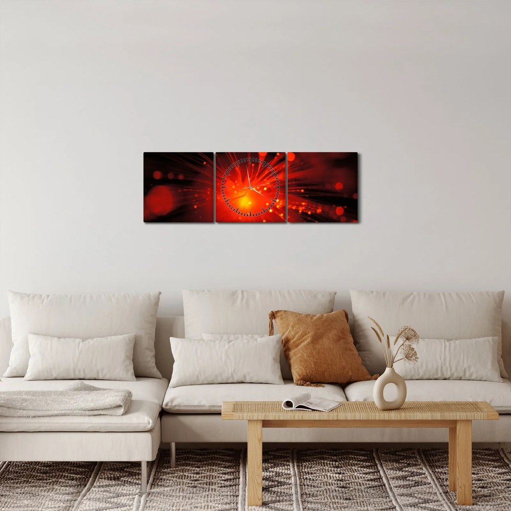 Tablou cu abstacție sclipire (cu ceas) (90x30 cm)
