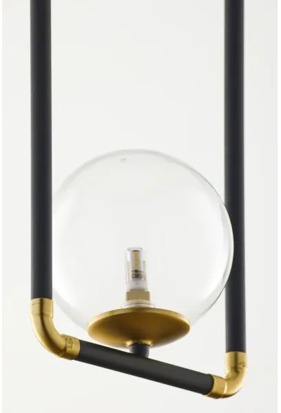 Lustră pe cablu Jupiter 2023 ZAFRA 1xG9/10W/230V negru/auriu/transparent