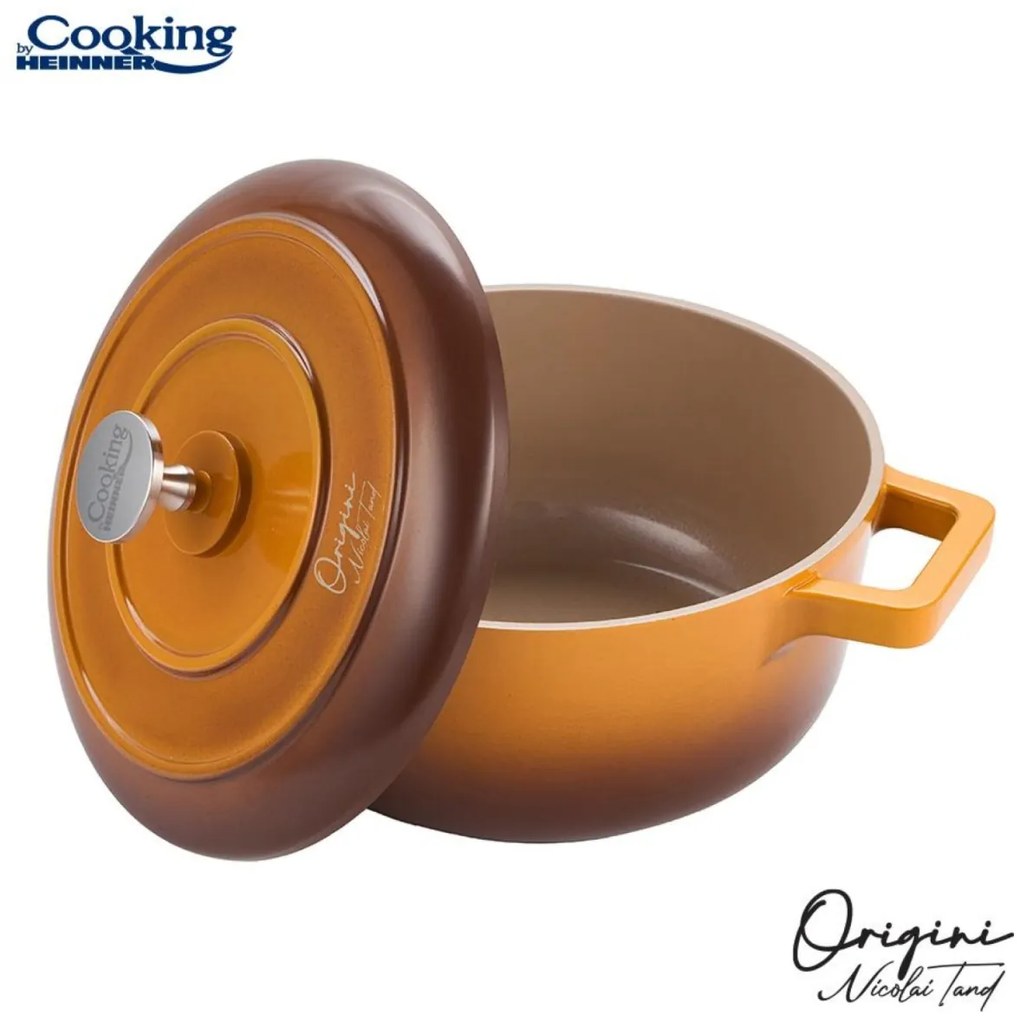 Cratita Aluminiu Turnat + Capac 20x10 Cm, 2.4l, Nicolai Tand, Origini, Cooking By Heinner HR-BJK-C20