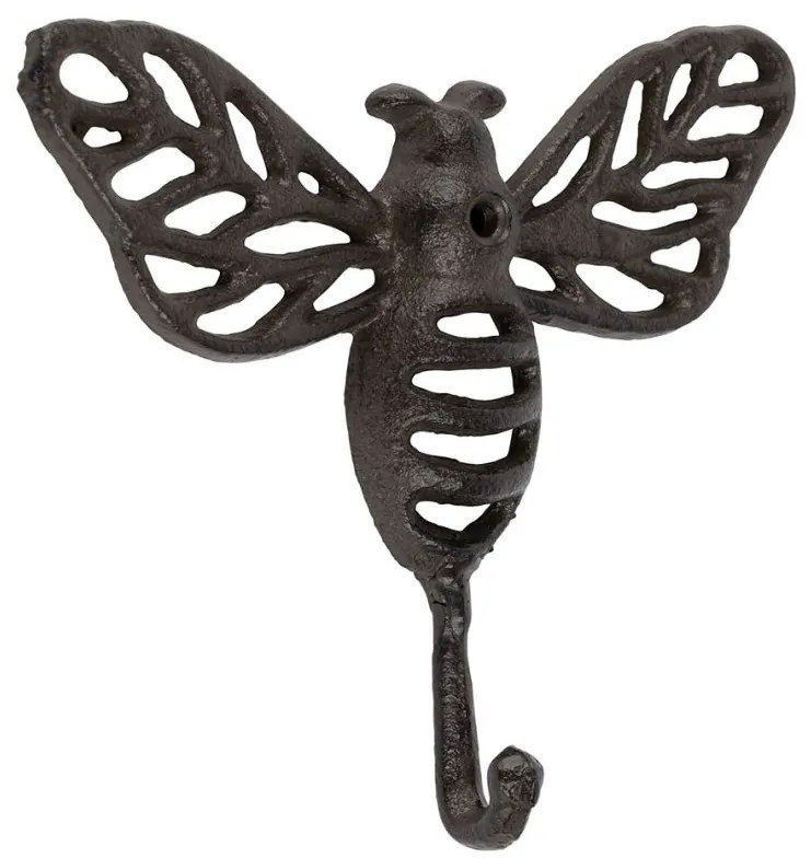 Cuier de perete decorativ, din metal, Abeille Brown
