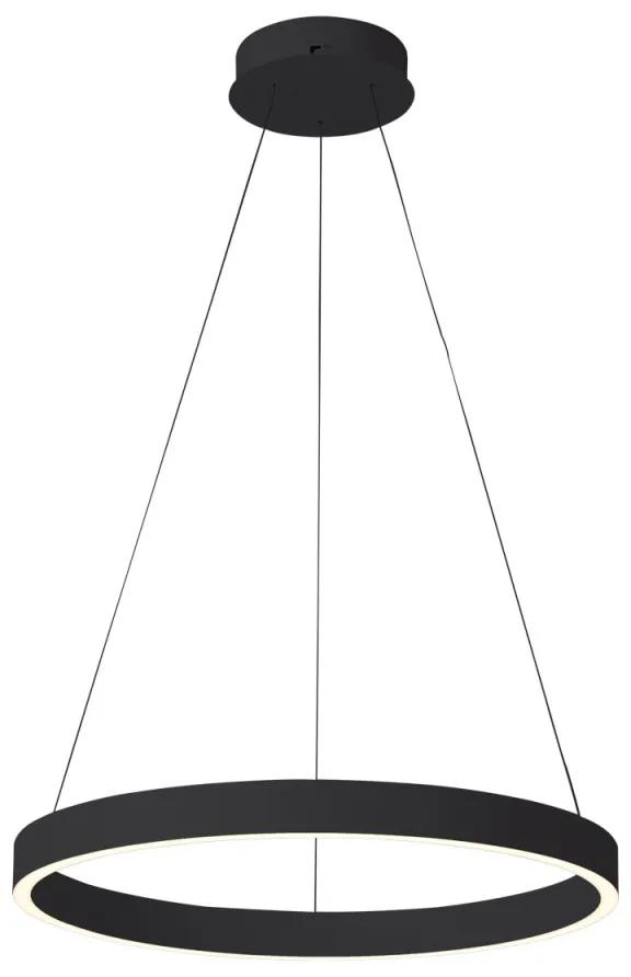 Lustra moderna neagra rotunda din metal cu led BrascoDown d80