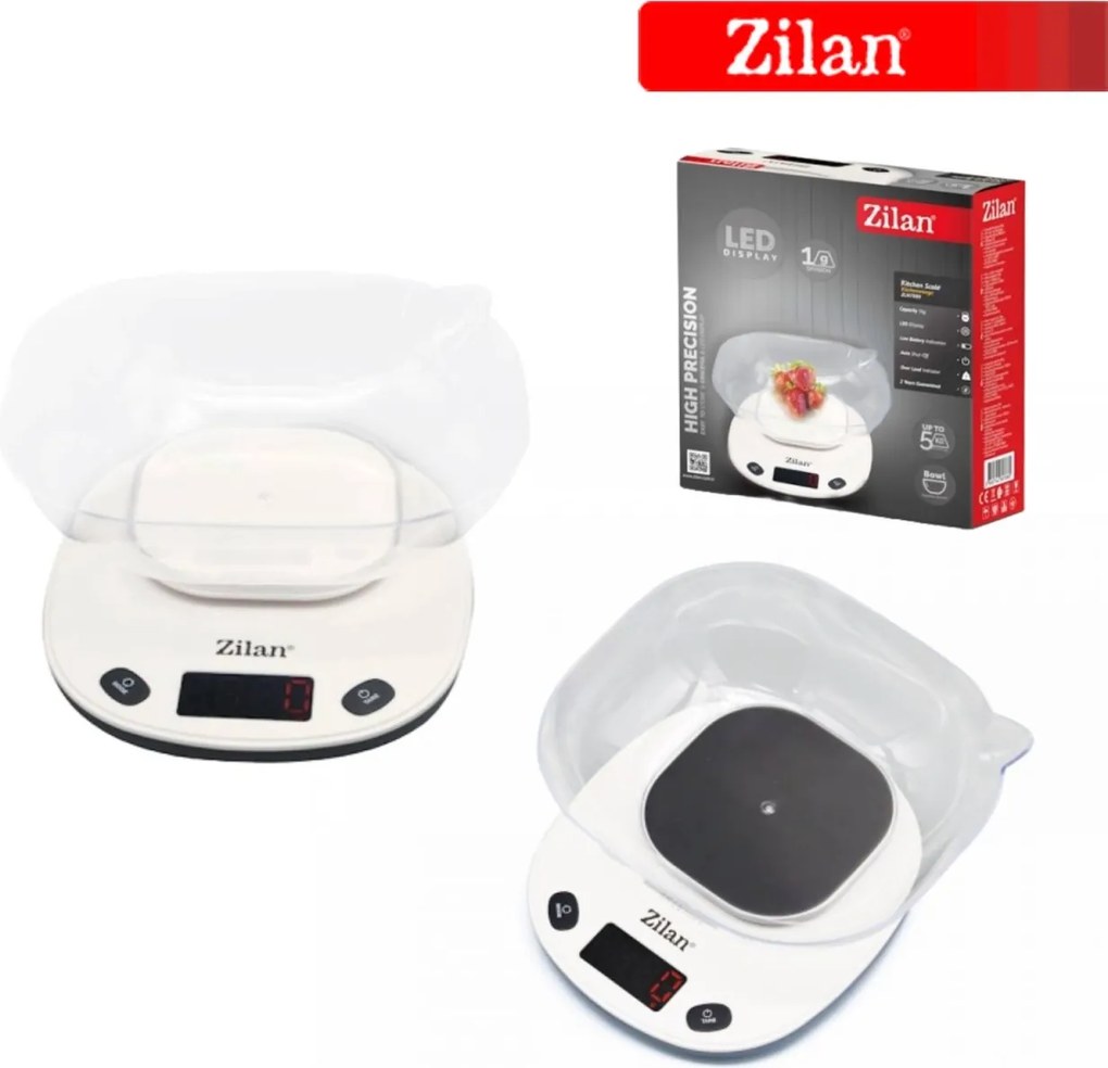 Cantar alimentar Zilan ZLN7880 Alb, capacitate maxim 5 kg, ecran digital, oprire automata