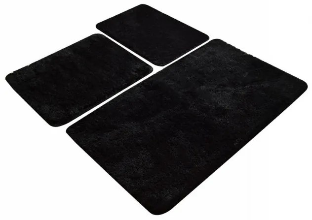 Set 3 Covorase de Baie Havai, Acrilic, Negru